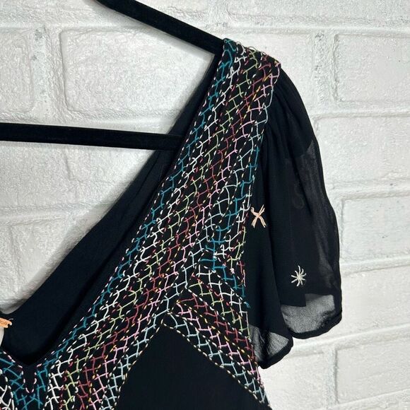 Free People These Eyes Together Black Mini Dress size XS - Picture 3 of 7